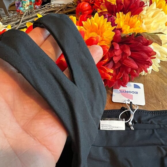 prAna Sugar Shore Low-Rise Swim Bottom XTRA-SMALL Black Peek-a-boo Waist - Picture 2 of 8